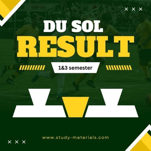 DU SOL has been decleared 1st and 3rd semester student results